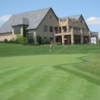 A view of the clubhouse from the 18th green at Makray Memorial Golf Club