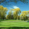 A view of green surrounded by water at Old Orchard Country Club