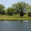 A view of green #4 from the left side of the pond at Zigfield Troy Golf Range & Par 3