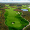 Aerial view of the par-5 2nd hole at ThunderHawk Golf Club