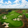 Aerial view of the par-5 7th hole at ThunderHawk Golf Club