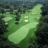 #8 features a lovely cross bunker in the middle of the fairway about eighty yards from the green. The second shot is to a smallish, two-tiered green with a collection area at the middle-left section and out of bounds left of the green.