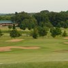 A view of hole #6 surrounded by bunkers at Oak Grove Golf Course